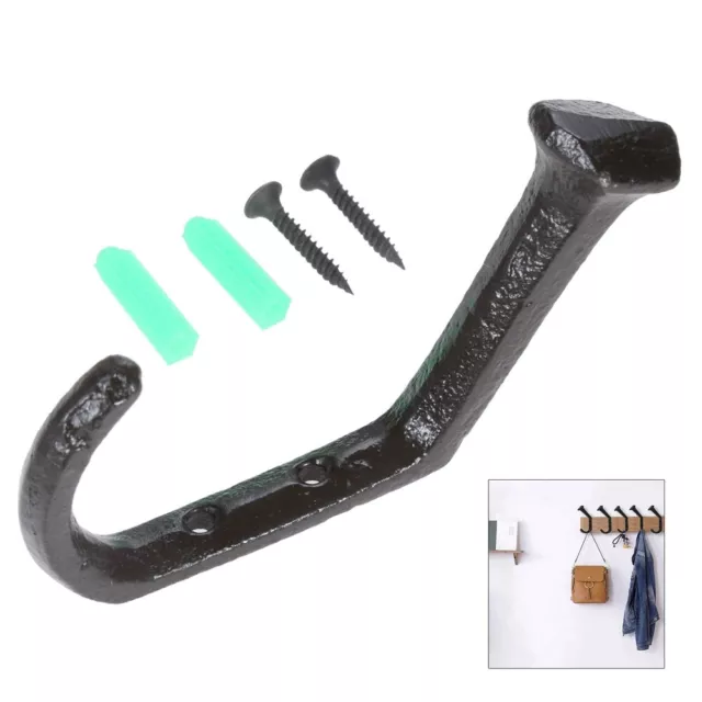 Wall Mounted Cast Iron Hanger Coat Hanging Hooks Bags Towels Keys Clothes Hanger