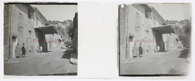 FRANCE Family Village c1930 Photo Stereo Glass Plate Vintage P30L1n7 2