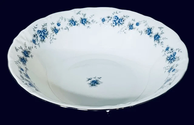 Winterling Bavaria Germany RENAISSANCE BLUE Floral Platinum Vegetable Bowl