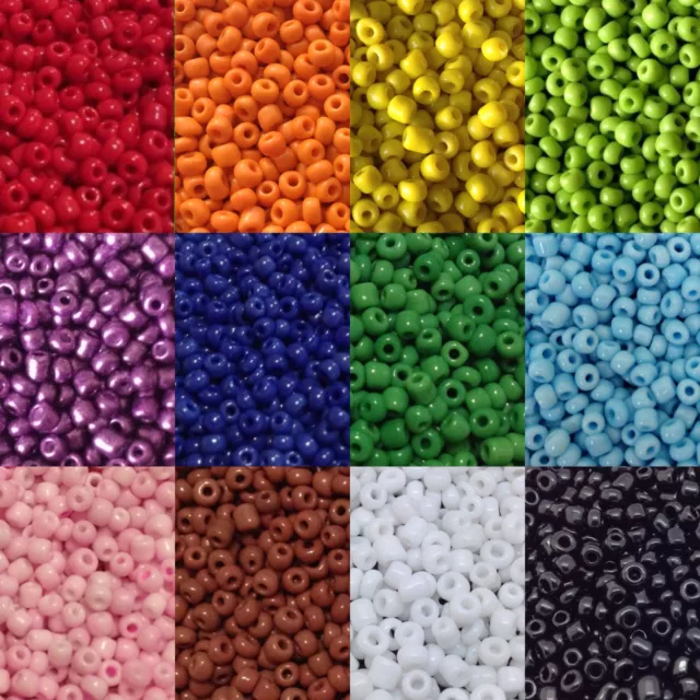 50g perles de rocailles en verre Opaque,taille 8/0 environ 3mm choix de couleurs