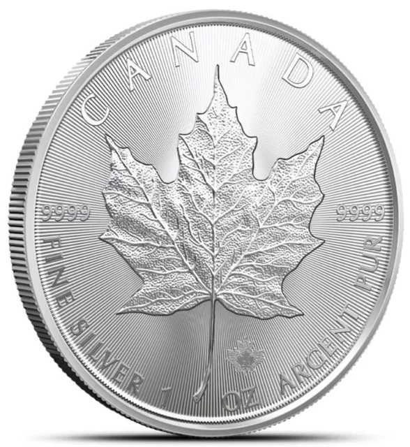 2023 CANADIAN 1 Oz SILVER MAPLE LEAF COIN GEM BU PURE FINE .9999 Airtite Capsule