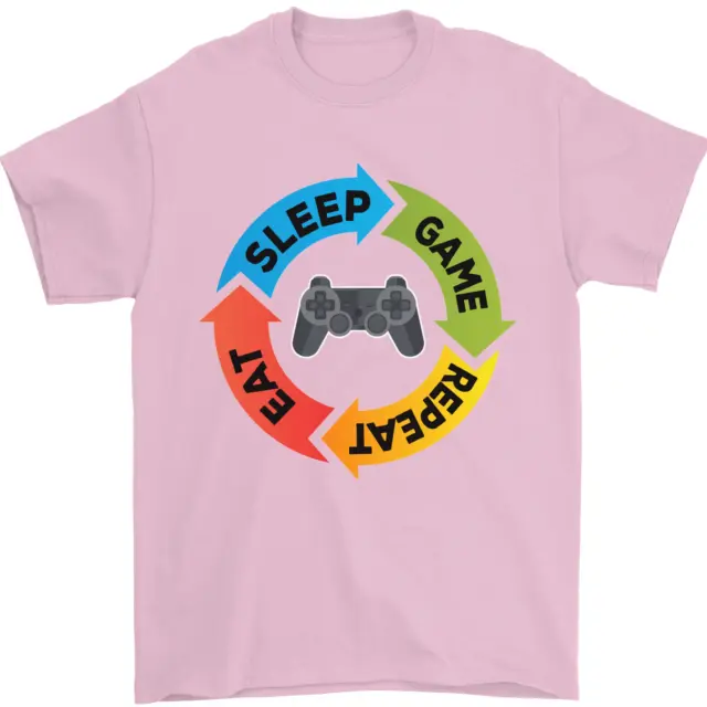Gamming Eat Sleep Game Repeat Gamer Mens T-Shirt 100% Cotton 8