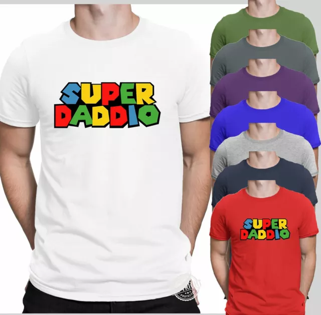 Funny Dad Birthday Fathers Day Gift Top Tee Shirt Super Daddio