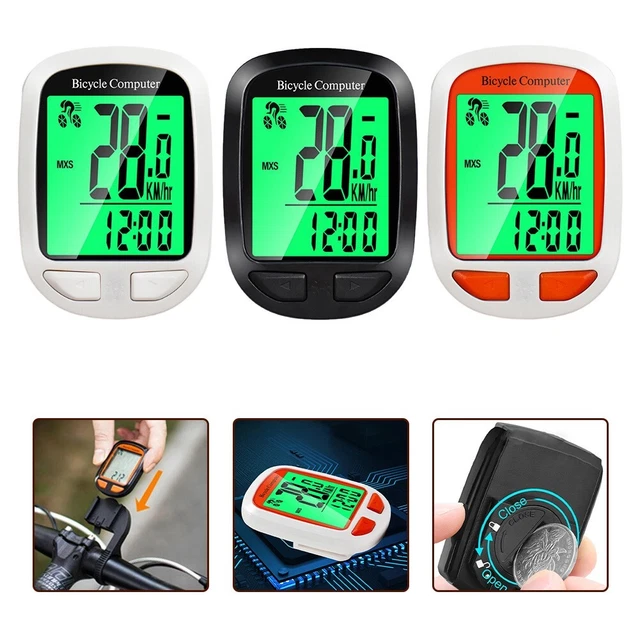 Ordinateur De Vélo Sans Fil, Compteur De Vitesse LCD, Kilométrage étanche, Noir