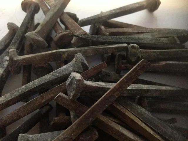 2" Patina-Wrought Iron-Rose Head Nail - weathered looking aged nails