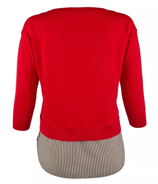 Lauren Ralph Lauren Petite Women's Contrast Layered Crewneck Sweater FRd X Small 2