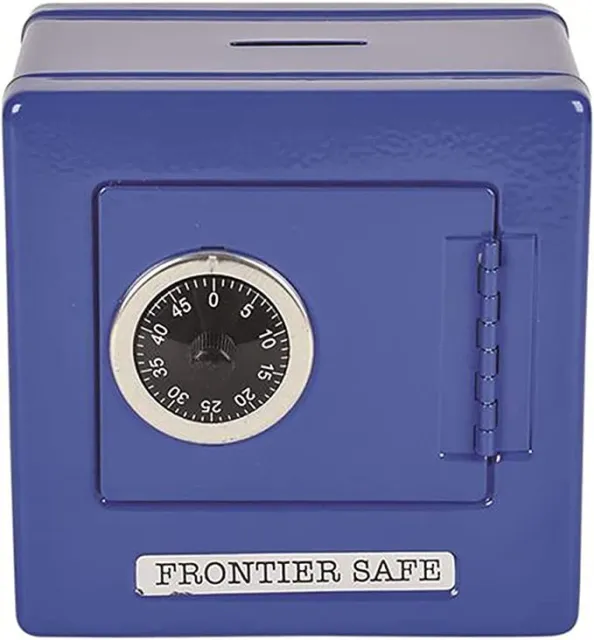 Grin Studios Kids Combination Safe 5x5x4 in Blue with stickers included