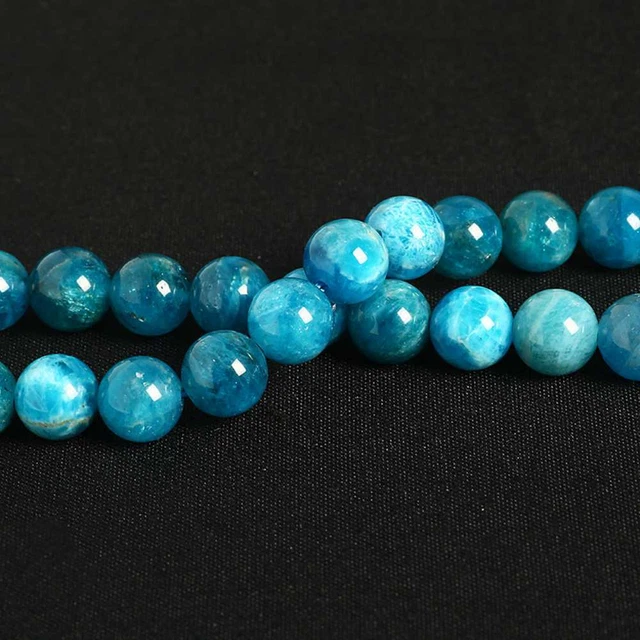 1pcs 8MM New Natural Apatite Gemstone Loose Beads 14.5 inch Bohemia Mental
