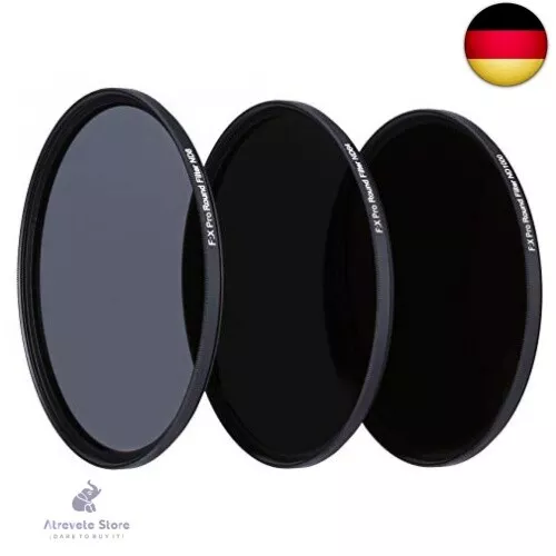 Rollei F:X Pro ND Filterset (ND 8, ND 64, ND1000) Neutraldichtefilter Set mit 3