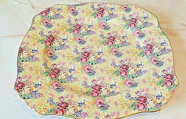 4  Royal Winton Grimwades Chintz WELBECK 11"  dinner plates 1995