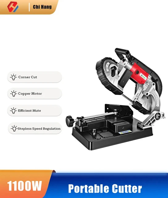 1100W Band Saw Portable Cutting Machine+2 Saw Blades