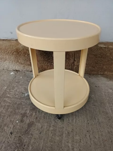 Carrello di Servizio Carrello da Tè 70er Tavolo Tavolino Crema Space Age BAR 70s