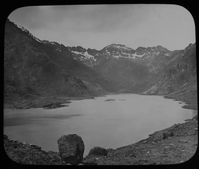 ANTIQUE Magic Lantern Slide LOCH CORUISK ISLE OF SKYE C1890 PHOTO SCOTLAND