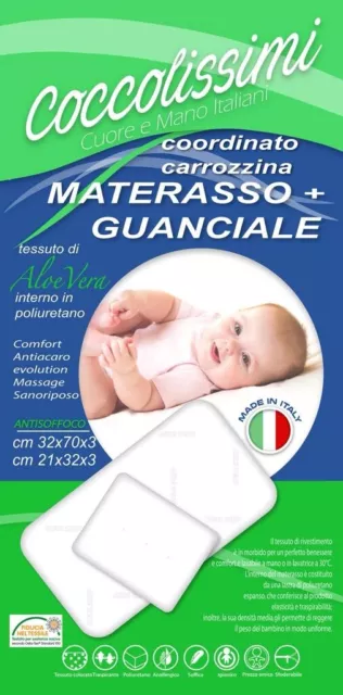 Cuscino Culla Carrozzina Neonato Antisoffoco con Tessuto Aloe 30x23 cm  3030A Baby idea