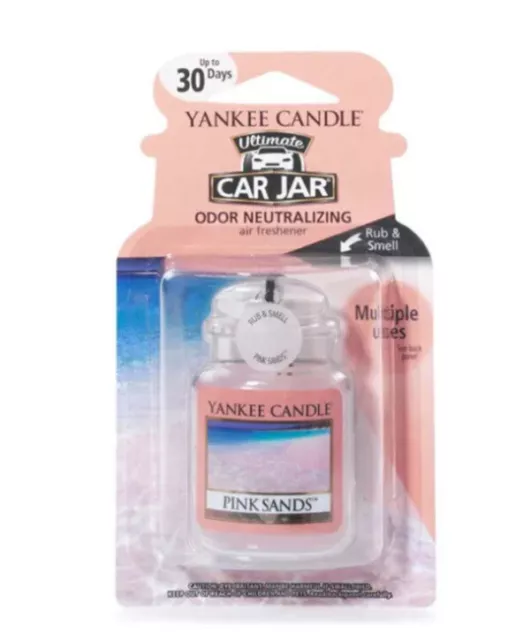 Yankee Candle Car Jar Air Freshener Freshner Fragrance Scent - PINK SANDS