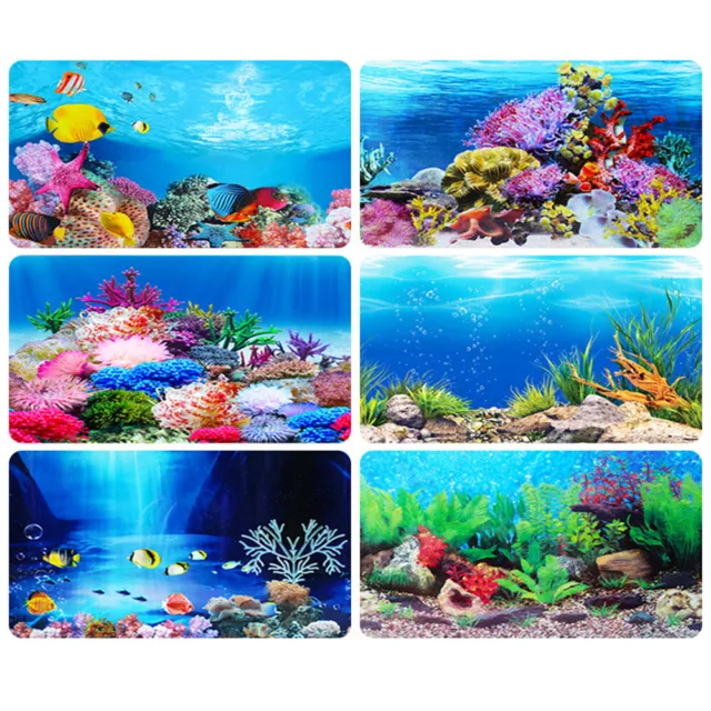 2 in 1 Double-sided Print 3D Poster Decor Aquarium Fish Tank Background Picture