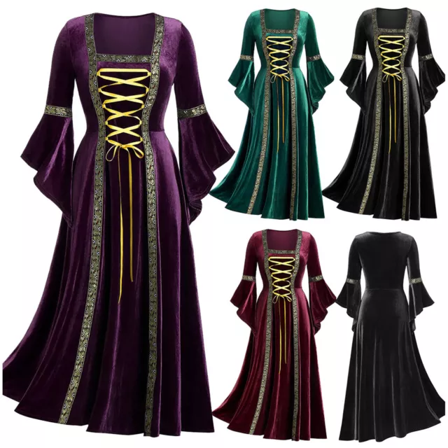 Renaissance Women's Costume Medieval Faire Dress Velvet Irish Dress Halloween