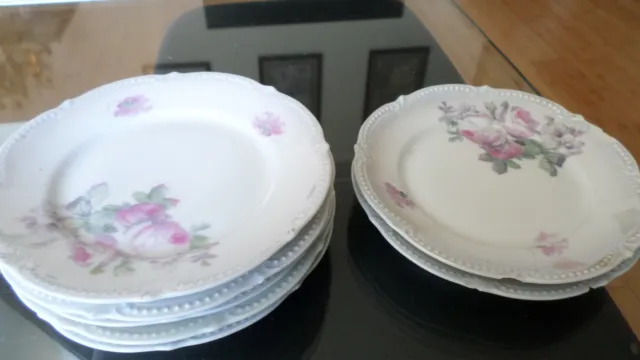 Lot of 4 German Porcelain Koenigszelt Silesia 1920's Bread plates