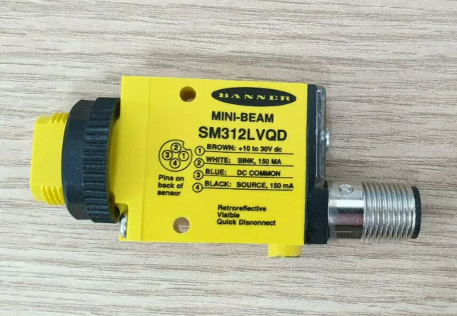 Banner Mini-Beam Visible Red Beam LED Photoelectric Sensor SM312LVQD