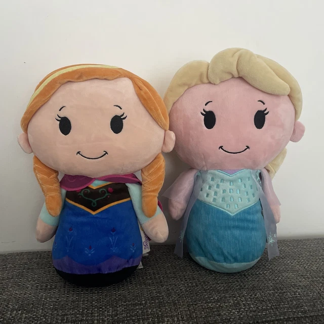 PAIR HALLMARK ITTY Bittys Large Elsa & Anna Frozen Disney Plush Toy