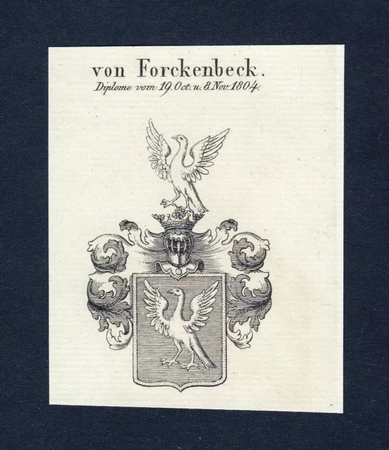 1820 Forckenbeck Escudo Nobleza Abrigo De Arms Heráldica Grabado