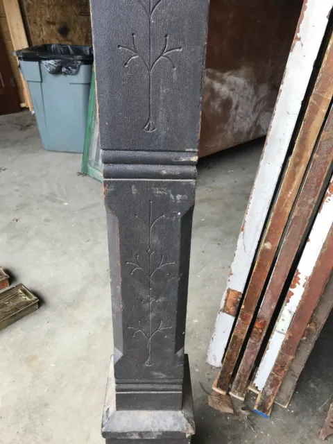 MAR Antique carved Victorian Newell Post For Stairway 55 X 7“ Square 7
