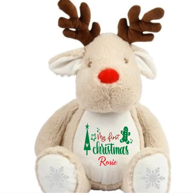 PERSONALISED REINDEER SOFT toy christmas reindeer soft toy for babies