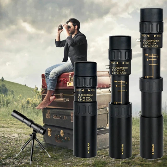 Arctic P9 4K 10-300X40mm Telephoto Lens Zoom Monocular Telescope & Clip &Tripod