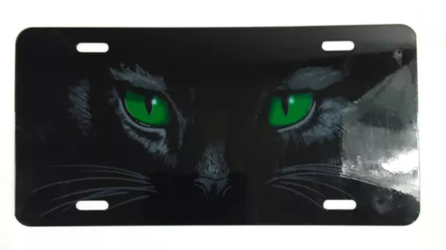 New, 6.5” x 12.5” Green Cat Eyes Car License Plate