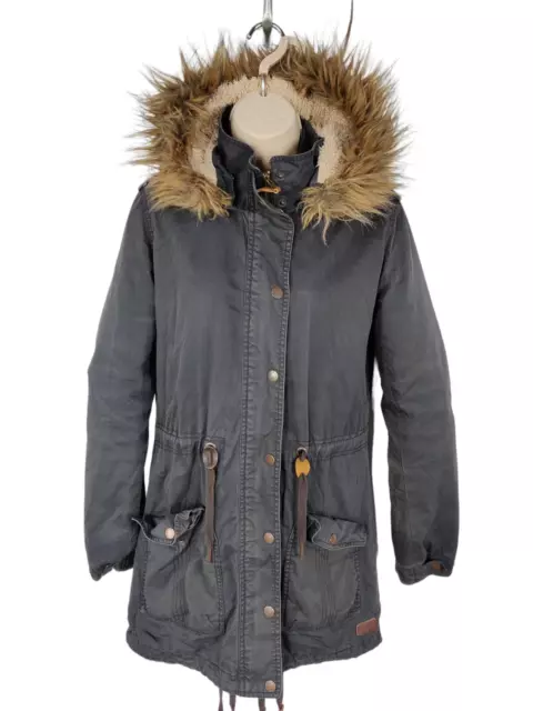 FAT FACE 3 IN 1 Parka Jacket Quilted Coat Womens 8 Khaki Green