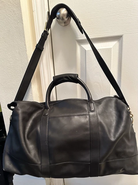 バッグ New Vintage Coach Cabin Bag Small Black COACH LEXUS VINTAGE Black Leather Cabin Bag Duffle Weekender
