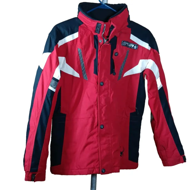 Boys Red Spyder Winter Ski Snowboarding Hooded Jacket Coat Spider  Aprox LG 14