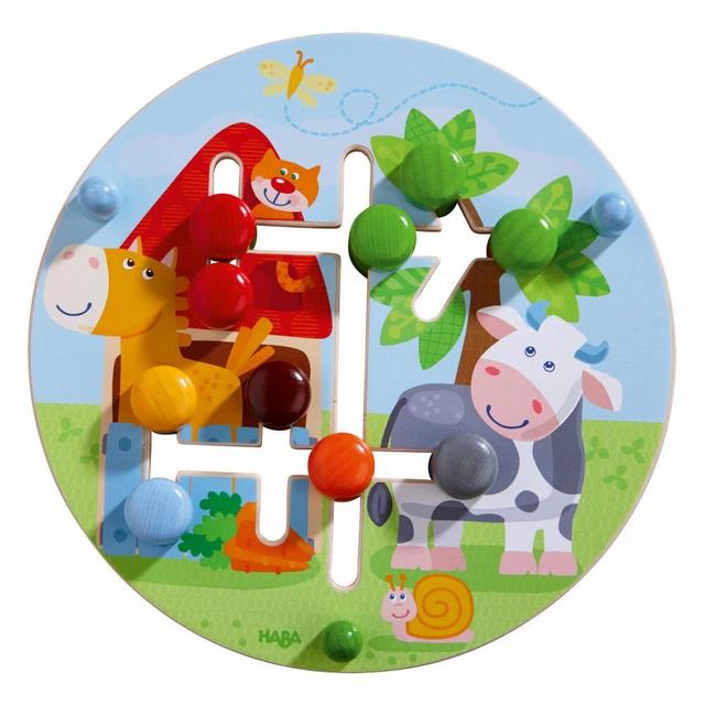 HABA Tableau d'activités motrices Le monde de la ferme Jeu d'empilage Jeu de ...