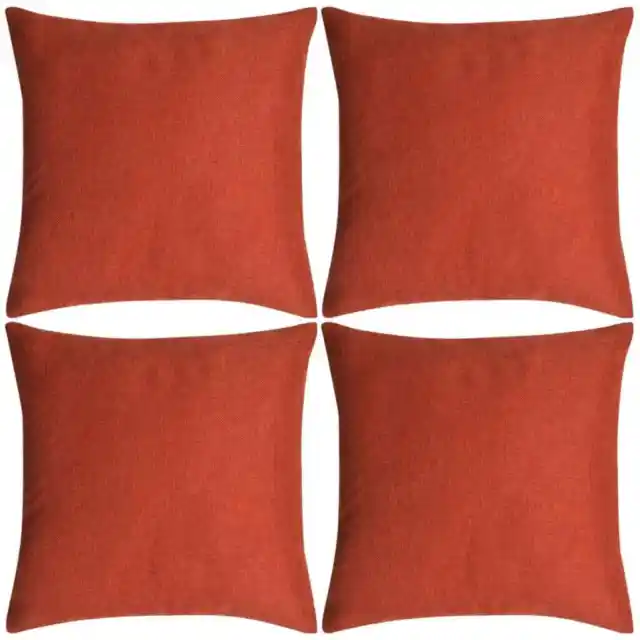Cushion Covers 4 pcs Linen-look Terracotta 80x80 cm