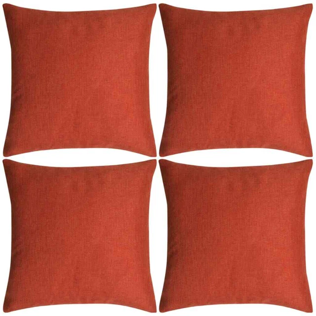 Cushion Covers 4 pcs Linen-look Terracotta 80x80 cm