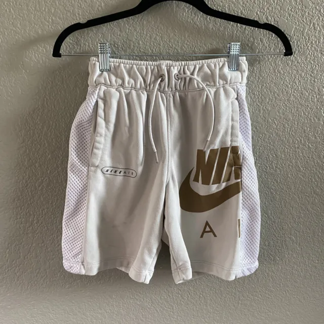 Boy's Youth Size Medium Nike AIR Standard Fit Shorts Athletic Beige White