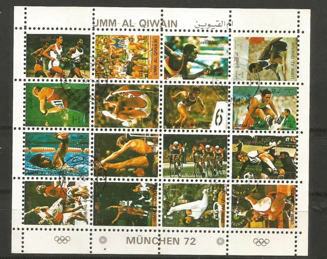 Um Al Qiwain Émirats arabes J.O. de Munich 16 timbres oblitérés /TR5957