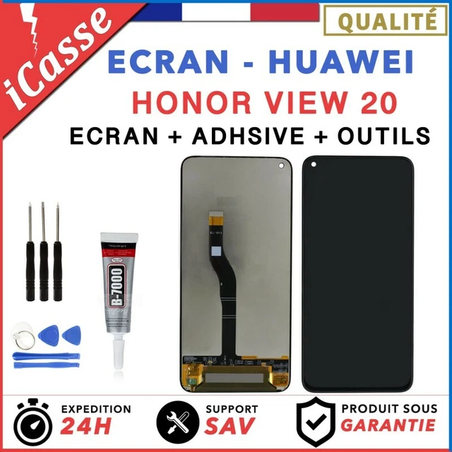 ECRAN LCD + VITRE TACTILE pour HUAWEI HONOR VIEW 20 NOIR + OUTILS + COLLE