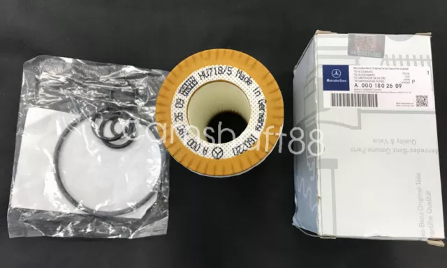 2 pack Mercedes Benz A 0001802609 genuine OIL FILTER cartridge with o rings