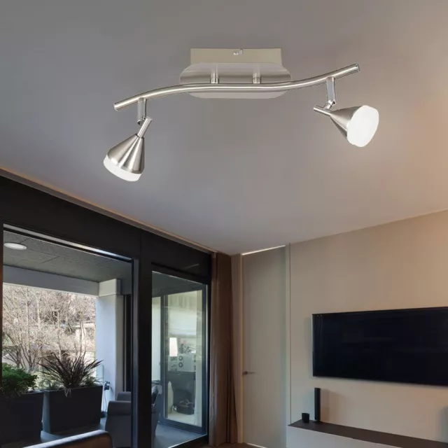 Spot de Plafond Plafonnier Suspension Pivotant LED Lampe de Salon Argent