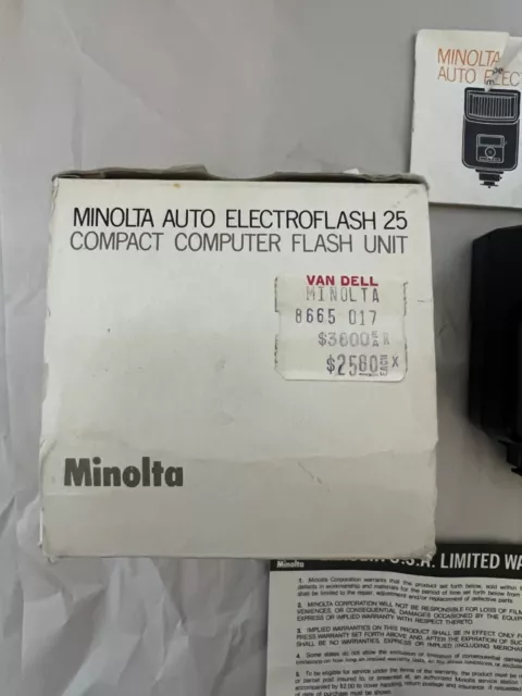 Minolta Auto Electroflash 25 Compact Computer Flash Unit with Box and Pamphlet 3