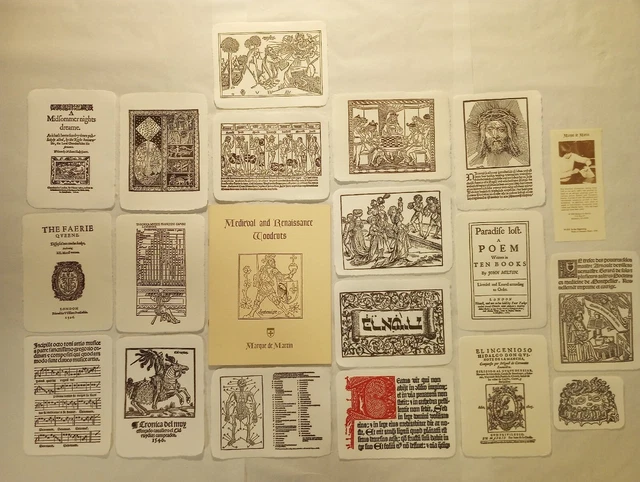 18 Vintage Hand Printed Marque De Martin Woodcuts On Fine Handmade Paper 8x6 Art