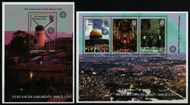 Aserbaidschan 1997 - Mi-Nr. 367-369 & Block 29 ** - MNH - Rotary