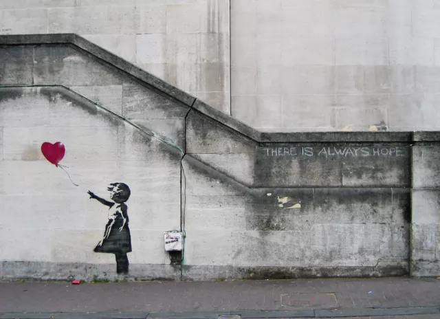 Banksy, There Is Always Hope, Graffiti Art, Giclee Canvas Print, 16"x22"