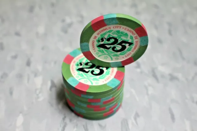 10 Pre Paulson 'Casino De Isthmus City' Poker Chips James Bond “License To Kill