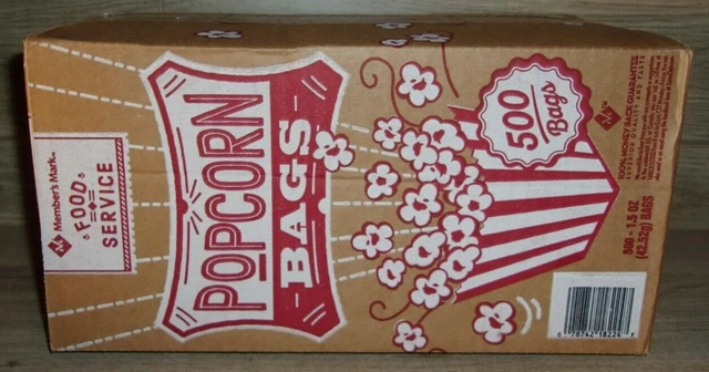 Member's Mark Case/Box of 500 Popcorn Bags, 1.5oz Bags