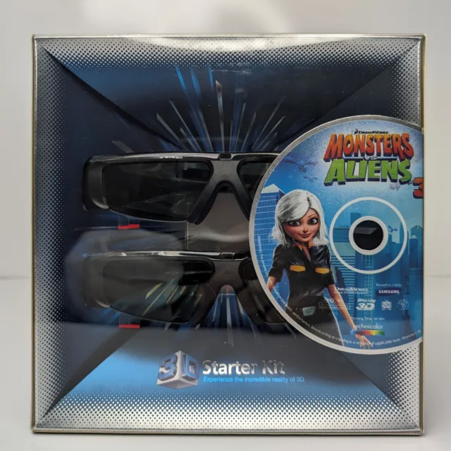 Samsung 3D Starter Kit - 2x 3D Glasses & Monsters VS Aliens 3D Blu Ray SEALED