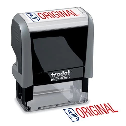 Original Trodat Printy 4912 Self-Inking Two Color Stock Message Stamp