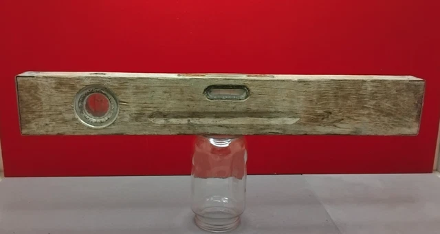 ANCIEN NIVEAU A BULLE RONDY 40 CM BOIS ET LAITON