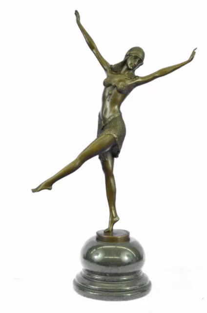 Art Déco Chiparus Bronze Exotique Danseuse Bust Nouveau Marbre Statue